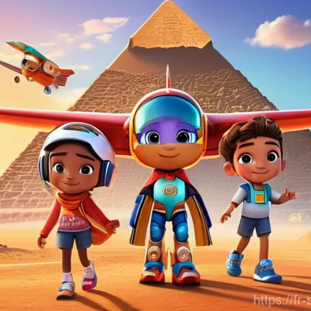 슈퍼윙스 한국 방영 시작일 - **Prompt 1: Global Discovery with Jett in Egypt**
    A vibrant, colorful, and detailed illustration...