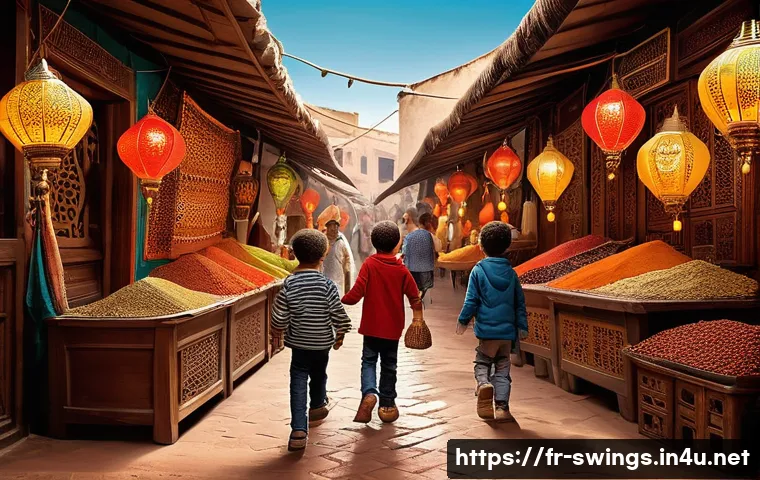 슈퍼윙스 어린이 교육 콘텐츠 - **Prompt 1: Cultural Discovery in a Vibrant Moroccan Souk**
    "An intricate, highly detailed illus...